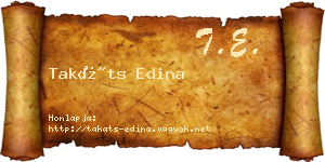 Takáts Edina névjegykártya